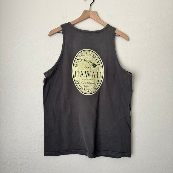 Vintage Alstyle Mens Gray Hawaii Tank Island Lifestyle Cotton Beach Size Large - Picture 1 of 10